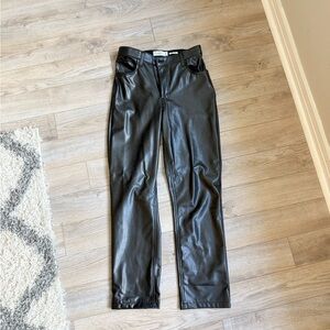 Abercrombie & Fitch Vegan Leather Pants in Black